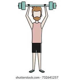 man lifting weights character