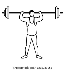 man lifting weights design
