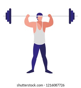 man lifting weights design