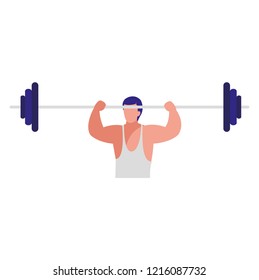 man lifting weights design