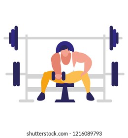 man lifting weights design