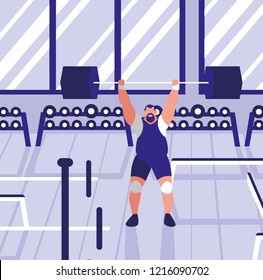 man lifting weights design