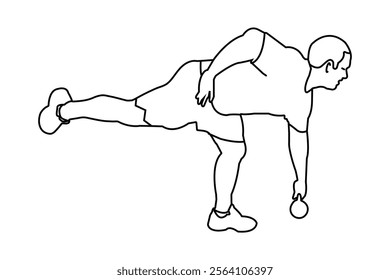 A man lifting weights drawing