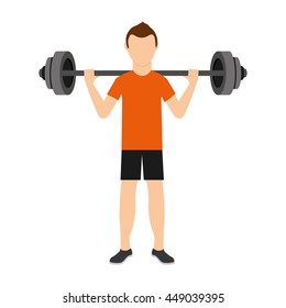 man lifting weights isolated icon design, vector illustration  graphic 