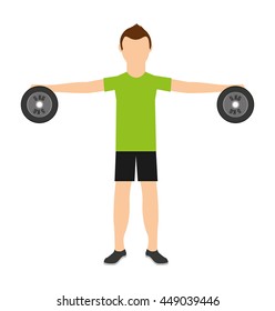 man lifting weights isolated icon design, vector illustration  graphic 