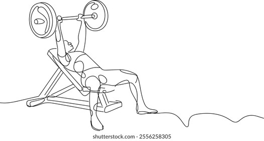 Man Lifting Weights One-Line Art – Continuous Contour Drawing 