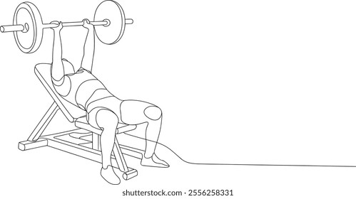 Man Lifting Weights One-Line Art – Continuous Contour Drawing 