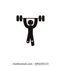 man lifting weights symbol