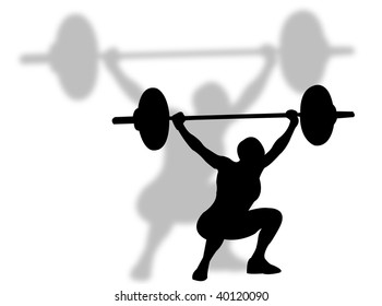 Man Lifting Weights As Symbol Of Olympic Sport