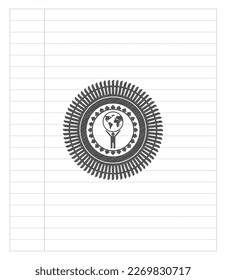 man lifting world icon with pencil strokes. Vector Illustration. Detailed. 