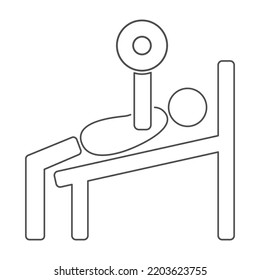 Man lifts barbell on bench icon vector illustration design isolated