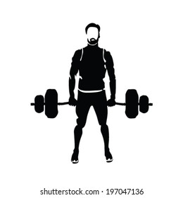 man lifts weights vector illustration