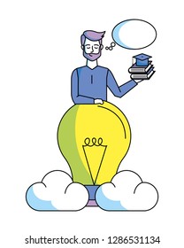 man with light bulb