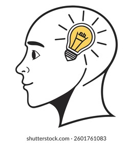 Man Light bulb Conceptual Vector Illustration