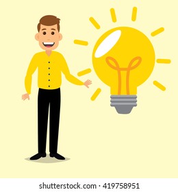 man and light bulb ideas