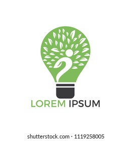 Man and light bulb logo design. Concept for business, creativity, innovation, coaching, education.