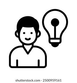 A man with light bulb showing innovative thinking modern concept vector