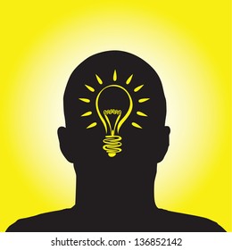 a man with a lightbulb idea