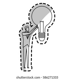 man and lightbulb idea icon image 