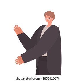man with ligth brown hair and a dark suit vector illustration design