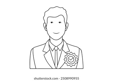 Man line art with editable vector collections 