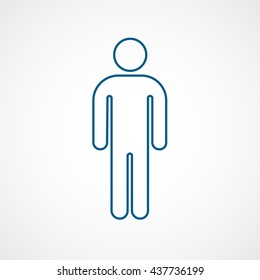 Man Line Blue Icon On White Background