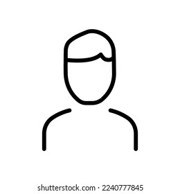 Man line icon. Guy, son, grandson, brother, friend, student, student, hair, age, hairstyle, employee, office, avatar, manager. People concept. Vector black line icon on white background