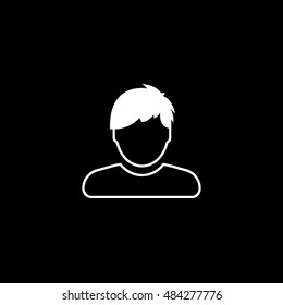 Man Line Icon On Black Background
