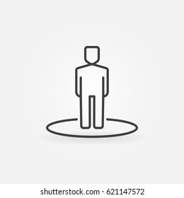 Man line icon. Vector minimal male concept sign or design element in thin line style