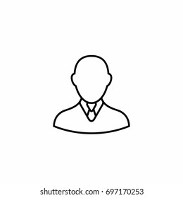 Man line icon. Vector user outline symbol. Businessman sign.