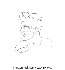 Man linear drawing line art portrait