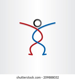 man with lines design element 