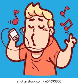 Man listen to music