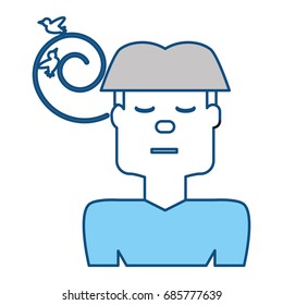 Man listening birds