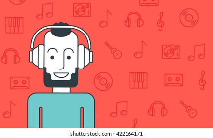 Man listening to music.