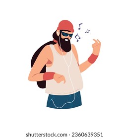 man listening music vector isolated