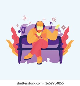 Man listens to song casually