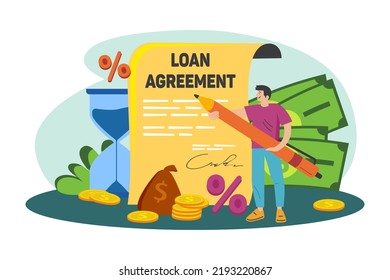 Man with the loan agreement