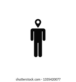 Man, location, icon. Element of simple icon for websites, web design, mobile app, infographics. Thick line icon for website design and development, app development