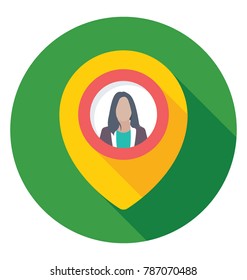 
Man with Locator flat colored Icon
