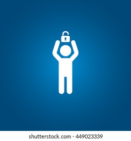 Man and lock icon vector