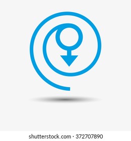 Man logo. Blue.