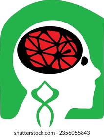 Mannlogo, menschliches Logo, menschliches Gehirn