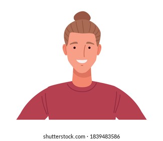 man with long hair perfectly imperfect character icon vector illustration design