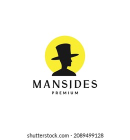 man with long hat magical black logo symbol icon vector graphic design illustration idea creative