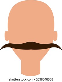 Hombre con bigotes largos, ilustración, vector, sobre fondo blanco.