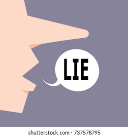 Man with long nose.Concept of lie-vector