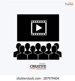 man look at the cinema  or movies icon vector,theater icon vector 