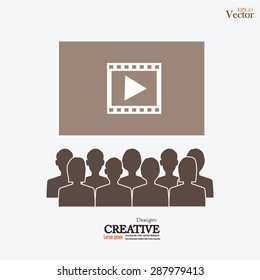 man look at the cinema  or movies icon vector,theater icon vector 