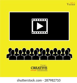 man look at the cinema  or movies icon vector,theater icon vector 